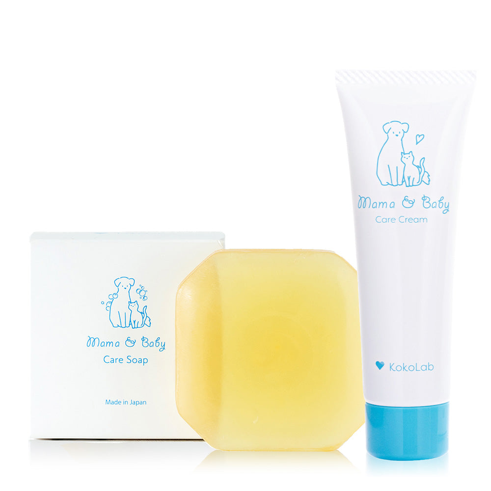 【セット】ママ&ベビーケアクリーム・ママ&ベビーケアソープ_初回泡立てネット付_らくらくお届け便